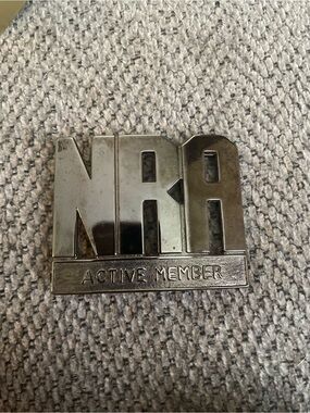 Vintage NRA Active Member Silver-Tone Belt Buckle